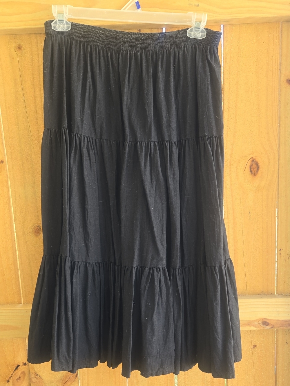 Ozark Mountain Jean Co. Black Tiered Midi Skirt - Classic Women's Skirt 30"
